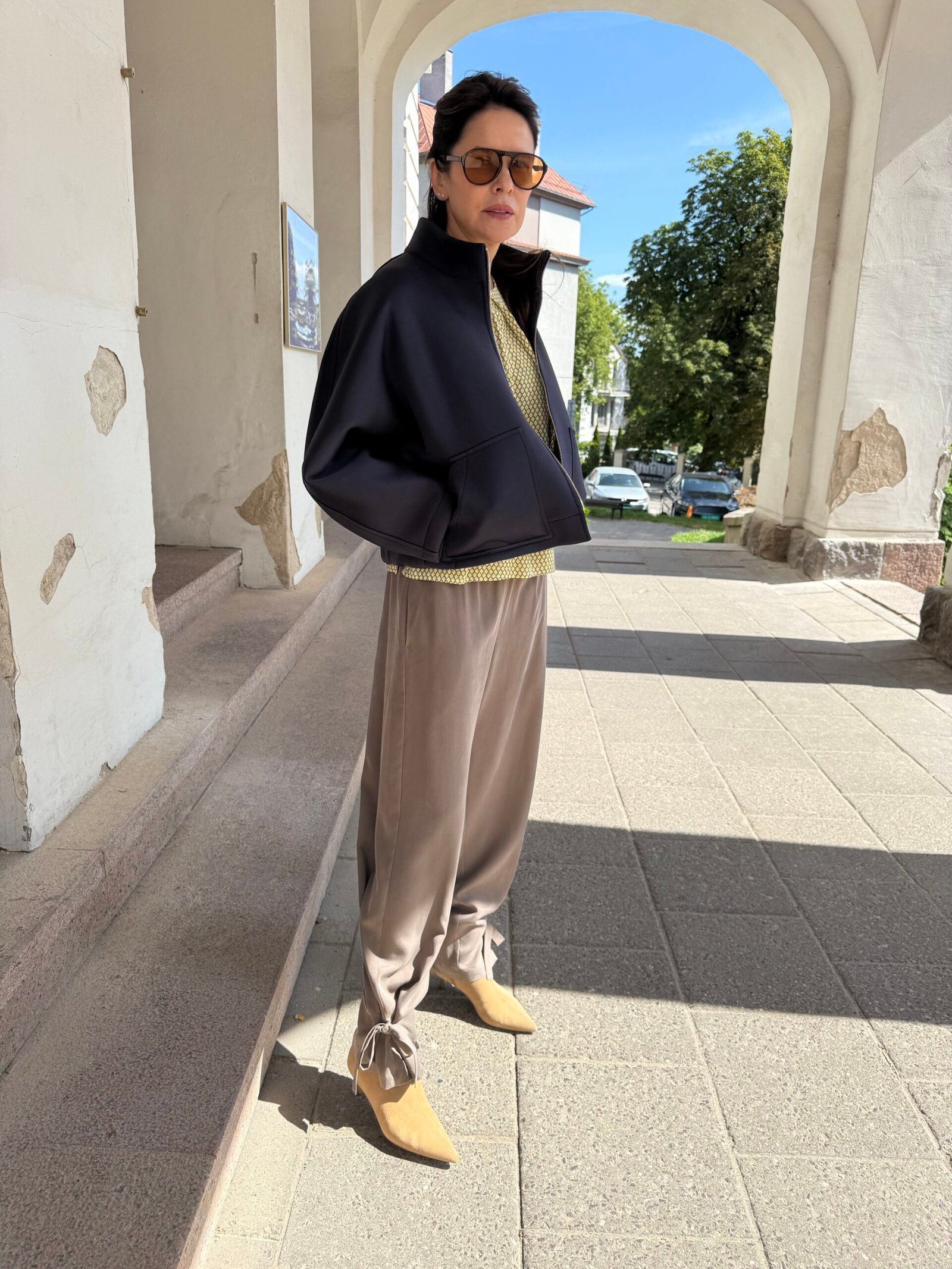 Tencelio kakao spalvos kelnės su kišenėmis - Image 3