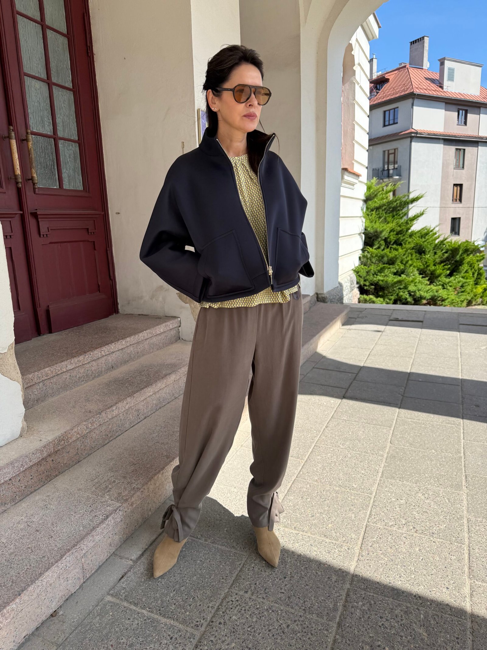 Tencelio kakao spalvos kelnės su kišenėmis - Image 4