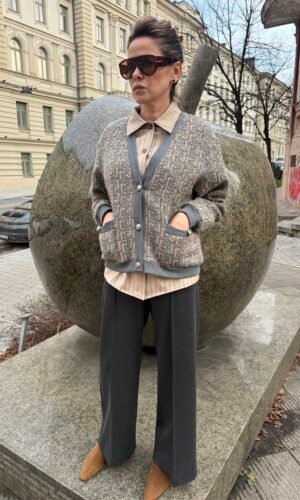 Trikotažinės (punto)pilkos kelnės