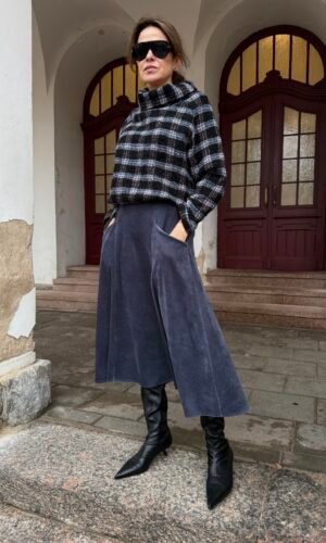 Medvilnės veliuro sijonas (ilgas)