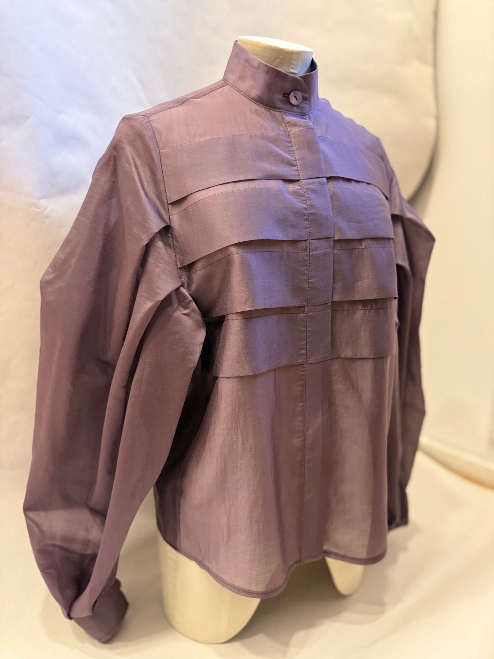 Tencelio klostuoti marškiniai violetinės(baklažano) spalvos - Image 4