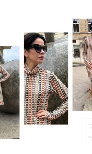 Dvi sukenlės vienoje - tinklelio ir cupro suknelė ant petnešėlių