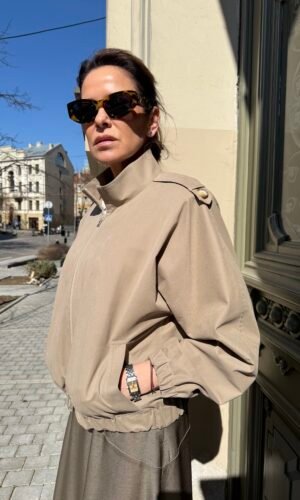 Vandeniui atsparus impregnuotos medvilnės striukė su viskozės pamušalu